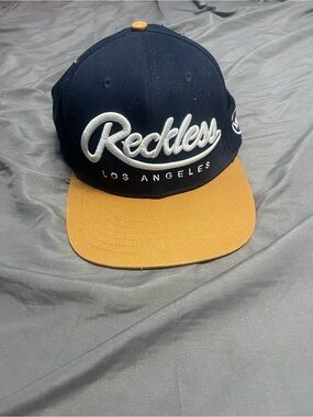 Reckless Los Angeles Men’s Navy and Orange Snapback Hat